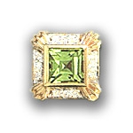 Y1718 14K SQPERIDOT & DIAMOND SLIDE 